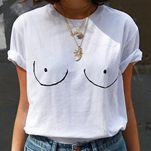 Load image into Gallery viewer, BOOBIES Print Short Sleeve T-shirt
