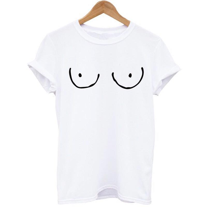 BOOBIES Print Short Sleeve T-shirt