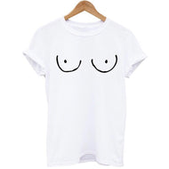 BOOBIES Print Short Sleeve T-shirt
