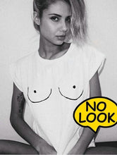 Load image into Gallery viewer, BOOBIES Print Short Sleeve T-shirt
