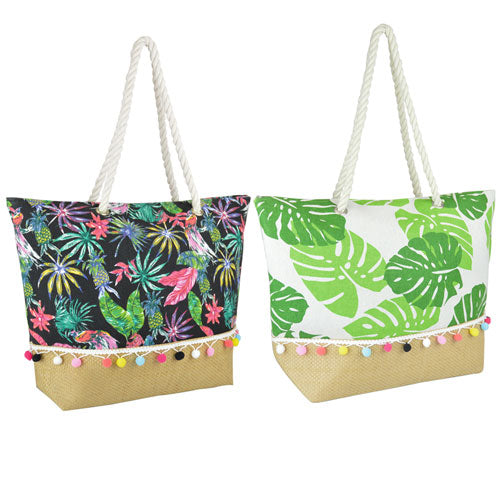 Tropical Beach Bag - Rope Handled