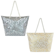 Leopard Print Beach Bag - Rope Handled